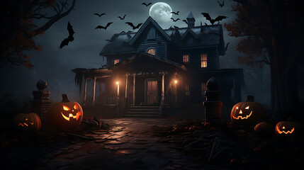 halloween night scene