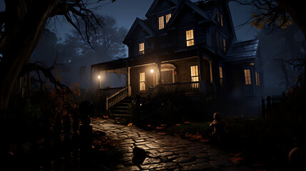 haunted house in the woods