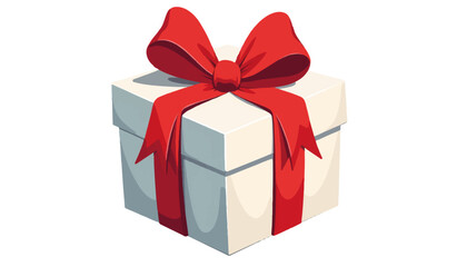 Obraz premium Gift box with red ribbon against a white background