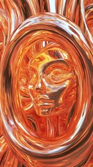 Abstract Golden Face Art: A Stunning Digital Portrait