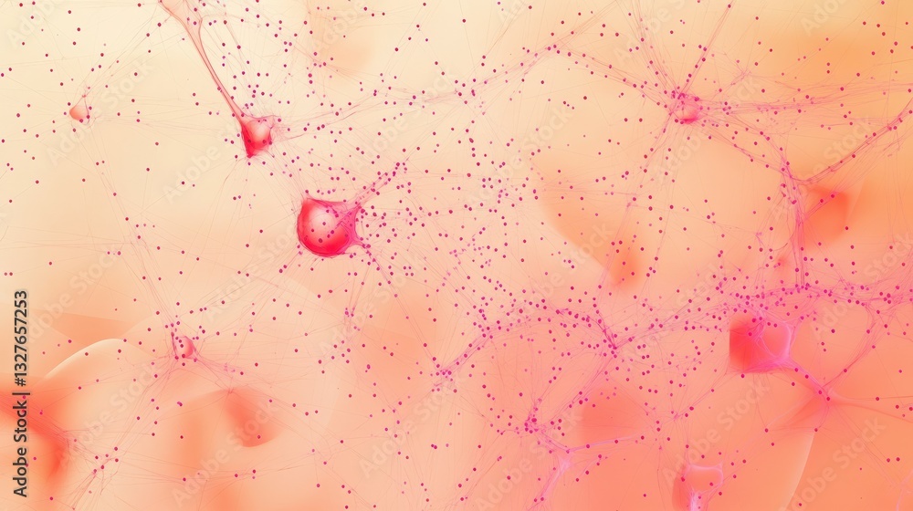 Poster geometric abstract background with dots and lines connecting molecules. digital technology backgroun
