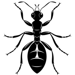 Ant tree black silhouette vector, Simple silhouette Design vector icon with white background. 