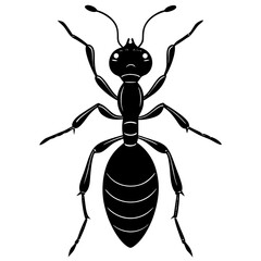 Ant tree black silhouette vector, Simple silhouette Design vector icon with white background. 