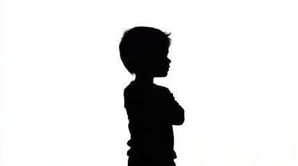 PNG Little boy silhouette clip art backlighting black white background © Johannes