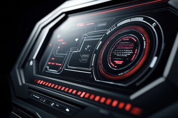 Obraz premium Futuristic Holographic Interface for Smart Transport Technology Concept Display