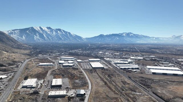 Aerial view of Provo Utah city skyline in America