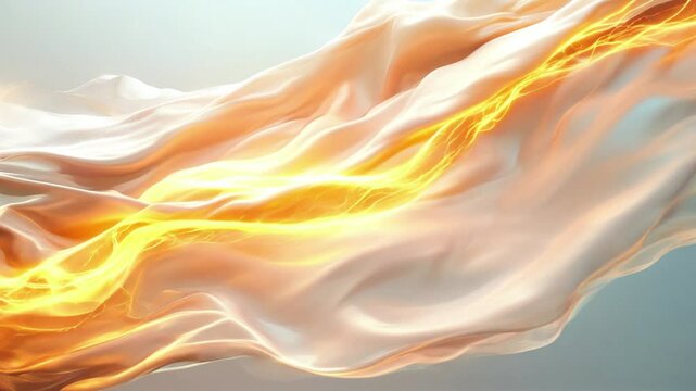 稲妻が走る、光のベール Veil of Light with Lightning Strike