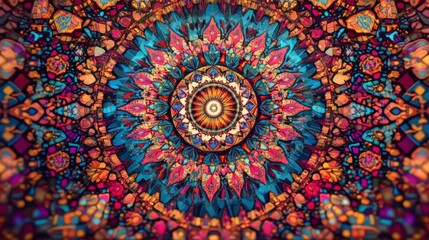 Stunning Mandala Design with Vibrant Colors and Intricate Patterns