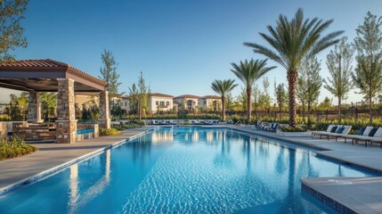 Tranquil community pool area with resort-style amenities