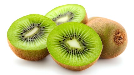 Fototapeta premium Fresh Kiwi Fruit Isolated on White Background