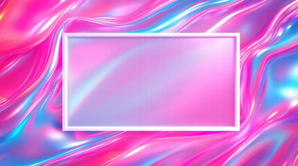 White frame on vibrant abstract background for modern design and decor