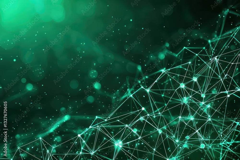 Poster minimalistic social networking concept with white lines and green background for digital use