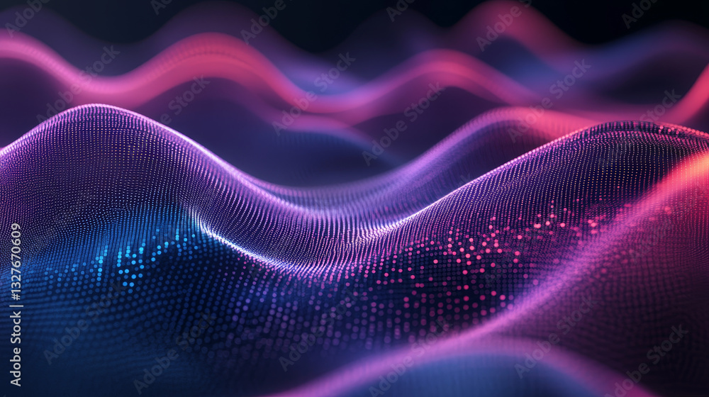 Poster vector digital music equalizer audio waves seamless pattern design template audio signal visualizati