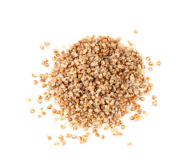 Boiled Buckwheat Pile Isolated, Cooked Buck Wheat Grains, Porridge Heap, Cook Buckwheat