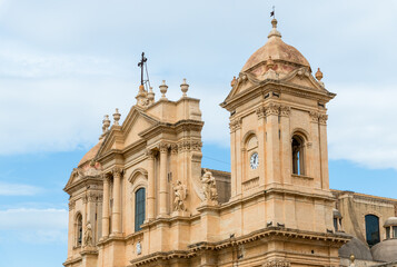 Fototapeta premium The Cathedral Basilica of San Nicolò is the most important Catholic place of worship in the city of Noto, province of Syracuse, Sicily, Italy