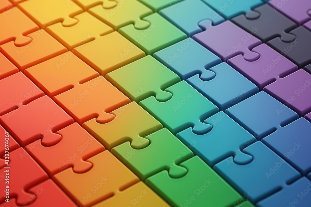 Poster close-up of colorful puzzle pieces representing workforce management and strategy concepts