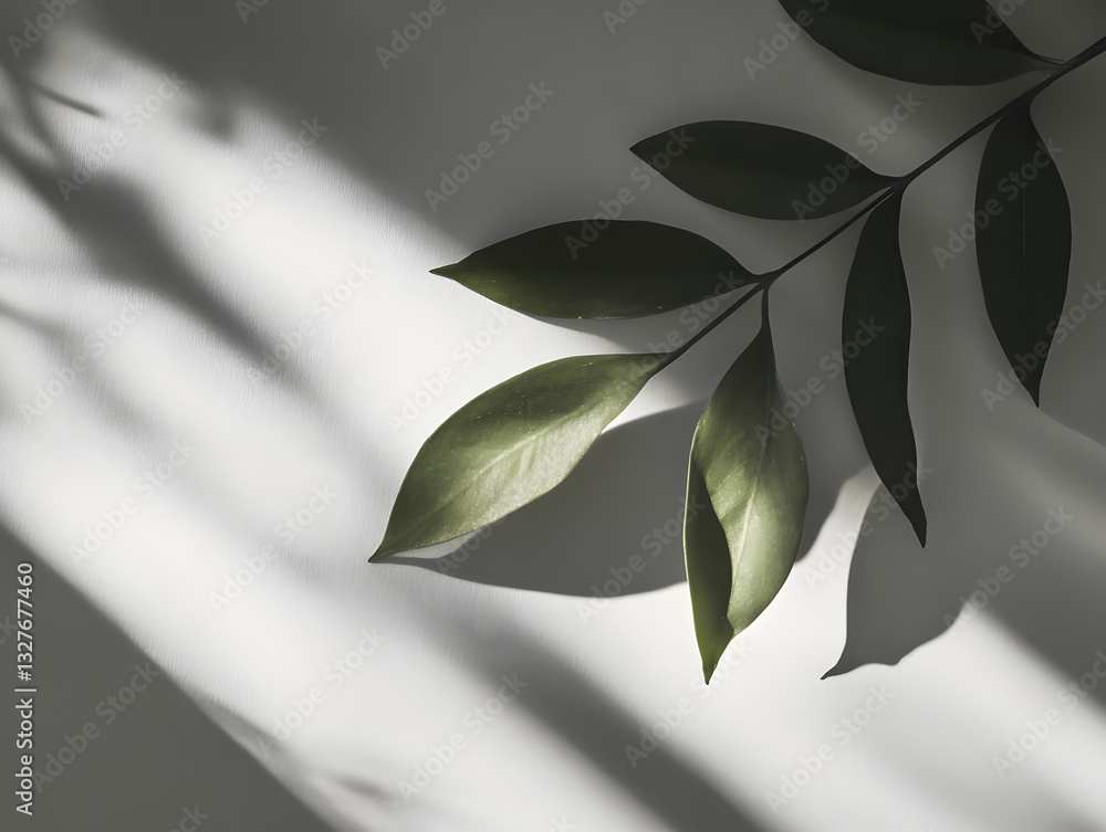 Poster soft shadows isolated on on empty transparent background. overlay brush of leaves shadows. generativ