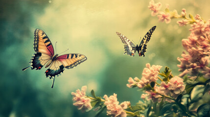 Retro landscapes vector illustration. 