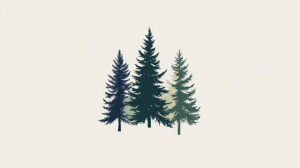 Obraz premium Forest tree vector silhouette outdoor travel green silhouette forest logo coniferous natural badge tops pine spruce branch cedar and plant leaf abstract stem drawing vector illustration