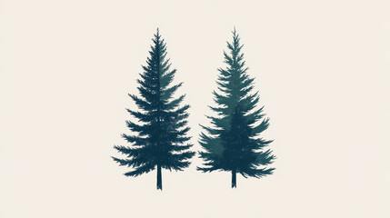 Forest tree vector silhouette outdoor travel green silhouette forest logo coniferous natural badge tops pine spruce branch cedar and plant leaf abstract stem drawing vector illustration.