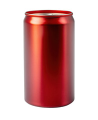 Red blank aluminum can isolated on a white background
