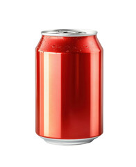 Red blank aluminum can isolated on a white background