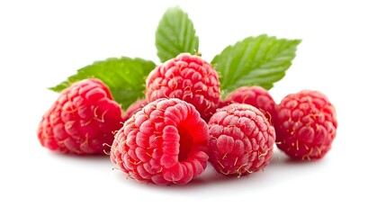Raspberries isolated on white background