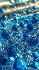 Abstract Blue Bubbles Graphic Design - Intricate Geometric Forms