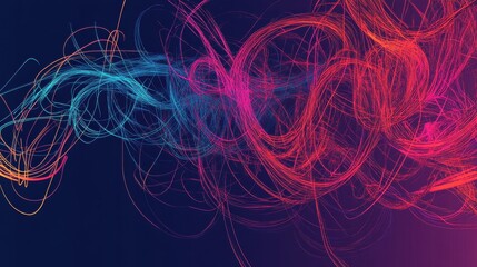 Insane messy line. Complicated clew way. Tangled scribble vector path. Chaotic difficult process way illustration