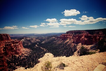 Stunning Canyon Landscape with Red Rocks and Blue Sky