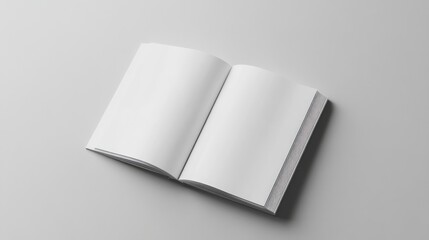 Top view, Brochure, magazine, book or catalog mock up isolated on soft gray background.