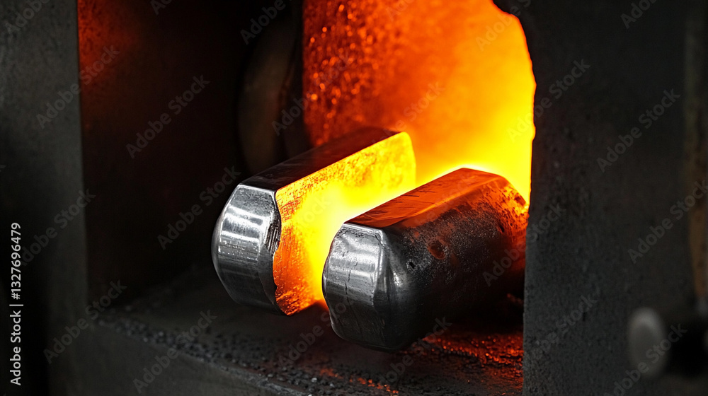 Aufkleber heating process of a metal workpiece in a shop generative ai