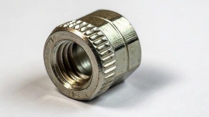 Metal Cap Nut on White Background