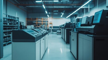 Modern Printing Facility with Advanced Equipment and Technology