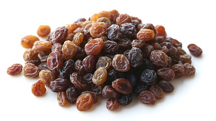 Obraz premium Pile of Raisins isolated on white background