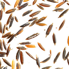 Black Rice Grains Scattered for Close-Up.