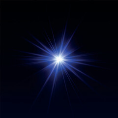 Rainbow crystal star. Crystal ray light, sun shines rainbow red yellow and blue color. Optical fire light effect. Vector lens glare leakage glare reflection effect. Sparkle shine. Sunlight