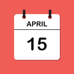 April 15. Daily Calendar icon for design. Simple design for business brochure, flyer, print media, advertisement. Easily editable.