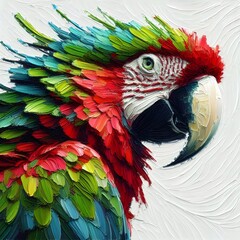Obraz premium 홍금강앵무, 임파스토 기법 일러스트, jpeg (Macaw, Impasto Techniques Illustration, jpeg)