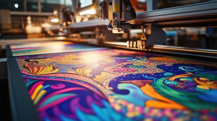 Vibrant Printing Process of Abstract Art on Large Format Machine