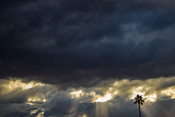 Fototapeta premium storm clouds at sunset