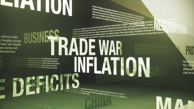 2025 Tariffs and Global Trade War Related Terms Seamless Animated Loop