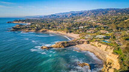 Aerial View of Coastal Beauty and Ocean Landscape