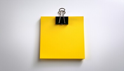 yellow note paper with clip