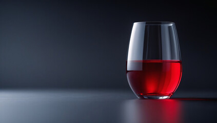 Glass Of Red wine On Gradient Black Background