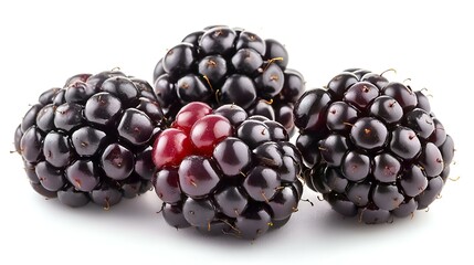 Fresh Blackberries isolated on white background