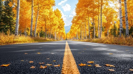 Obraz premium Golden Aspen Lane