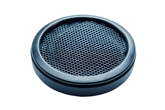 Dark Metal Speaker Grille Close-up.