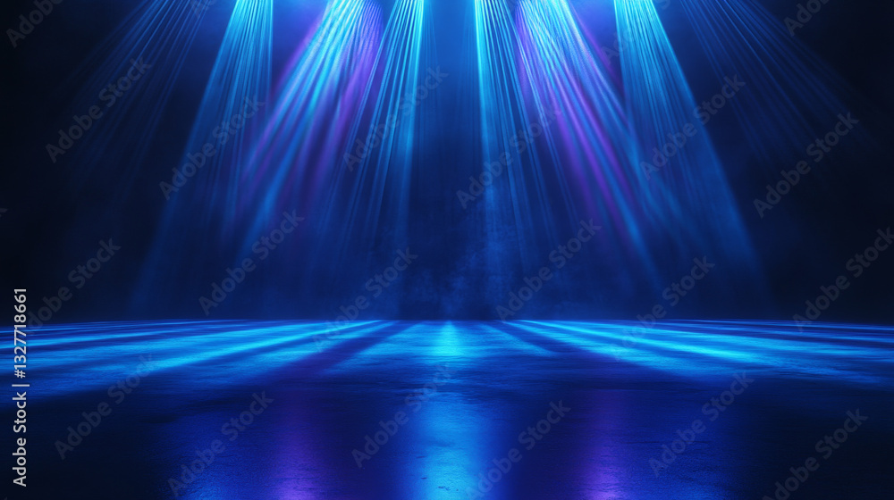 Poster a clean and atmospheric product showcase background with a spotlight effect, featuring an abstract b