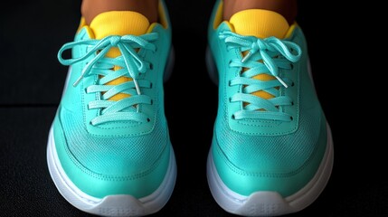 Teal athletic shoes